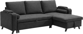 Slaapbank Slaapbank Bedbank met opbergruimte gestoffeerde meubels grijs LCS801G01